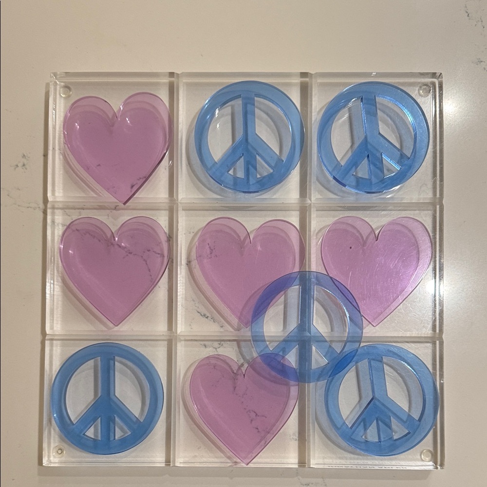Jonathan Adler Purple and Blue Acrylic Tic Tac Toe Set